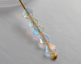 Cuentas bicono de cristal AB: Rondelles de cristal checo Preciosa de 4 mm