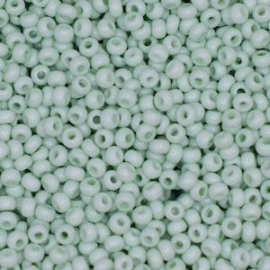 Preciosa Ornela verde tinto bianco gesso 03262 20g perline di semi 8/0, perline boho, perline verde chiaro, misura 8 3 mm, vetro Boho, verde pastello