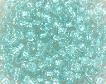 10g Perles de rocaille Miyuki 8/0, aqua doux doublé fantaisie 3638, perles japonaises, perles bleu turquoise, taille 3mm, perles de couleurs vives, perles bleues Miyuki