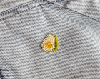 Avocado Iron On Patch | Cute Food Embroidery Patch Sticker | Funny Kawaii Vegetable Patches For Jackets | DIY Patch