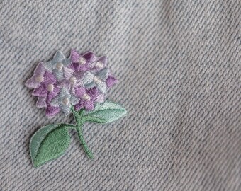 Purple Iron On Patch | Cute Flower Embroidery Patch small | DIY| Patch for jacket| Flower Patch|Mother's Day gift