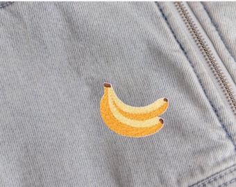 Banana Iron On Patch | Cute Fruit Embroidery Patch Sticker | Funny Kawaii Food Sew On Badge| DIY