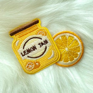 Lemon Jam Iron On Patch | Cute Fruit Embroidery Patch Sticker | Funny Kawaii Food Sew On Badge