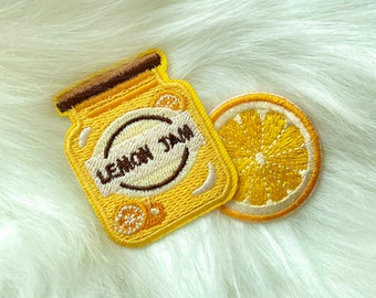 Lemon Jam Iron On Patch | Cute Fruit Embroidery Patch Sticker | Funny Kawaii Food Sew On Badge