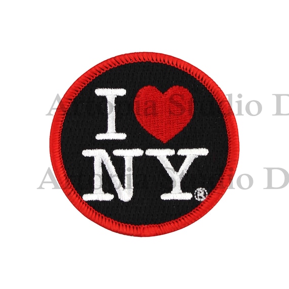 Officially Licensed I Love NY Round Black Iron-on Patch W/adhesive, for  Jean, Pants, Backpack, Shirts, Hoodie,hologram,2.5 Inch Diameter 