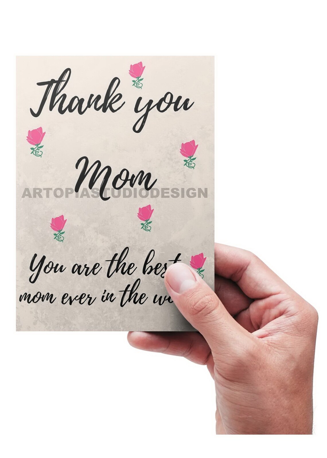 Printable Digital download Mother's Day card Thank you Etsy