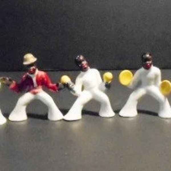 Vintage Jazz Band Minstrel Figurines Musical