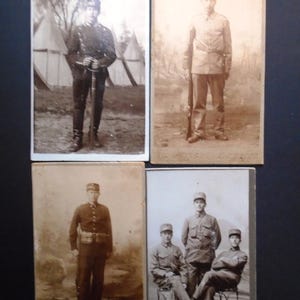 Cartes vintage norvégiennes de soldats, H Carlsen, photographie, cartes postales, livraison gratuite
