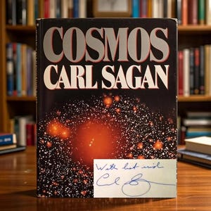 Cosmos by Carl Sagan SIGNED insert 1995 Edition, rare Books, Non-Fiction, Science, Contact, Free Worldwide Shipping