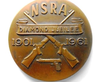 NSRA Diamond Jubilee Small Bore Rifle 1901-1961 Token, Coins