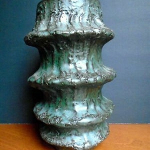 Vintage Helga Østergaard RARE large green experimental vase