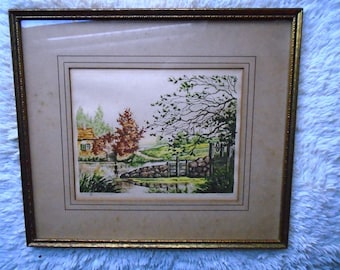 Martinet Original Hand Signed Etching Paris Etching Society NY Framed Matted Wall Decor Art