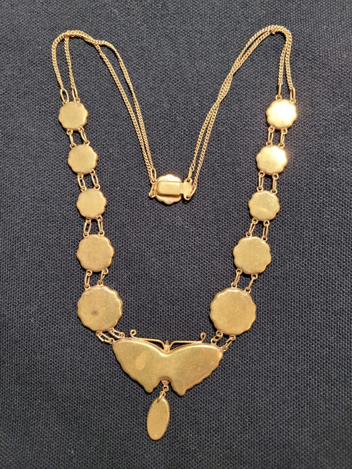 Antique rare Japanese damascene necklace stunning K24 gold and | Etsy