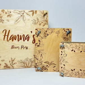 Flower Press Personalized Leaf Press Floral Craft Activity For Kids Birthday Gift For Daughter or Son Nature Herb Drying