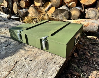 Military wood box, Army storage container soldier box organizer