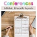 Parent Teacher Conference Forms| Editable Progress Report Template - Etsy