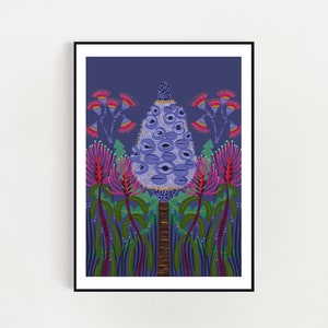 Australian native Old man banksia art print  a4 /A3  digital download print - Australian native banksia flower instant download print