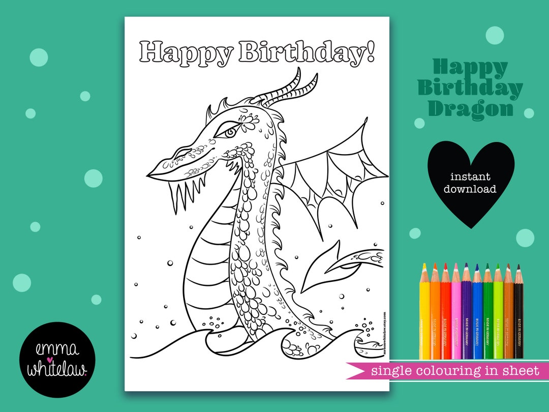 Printable Colouring in Page, Happy Birthday, JPG, Colouring in Pages ...