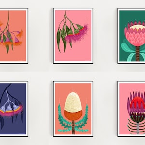 Conjunto de impresiones de flores nativas australianas: Colección de arte de 5x7 (descarga digital)