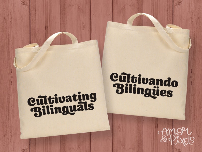 Bilingual Messaging Tote Bag. English and Spanish Double Sided Etsy