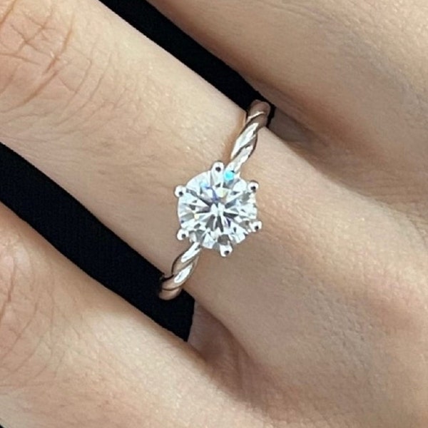 Rope Engagement Ring - Etsy