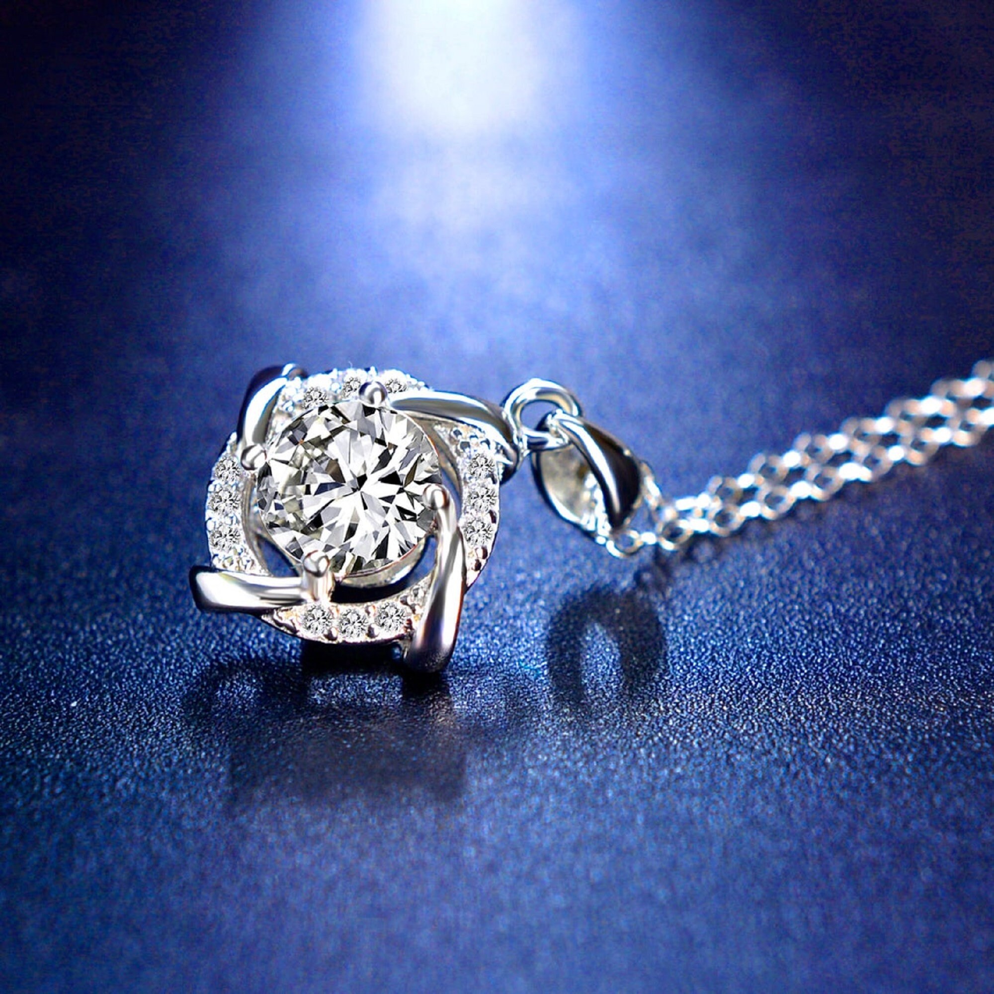 Moissanite Diamond Necklace Pendant 1.0ct D Color Round 925 Etsy