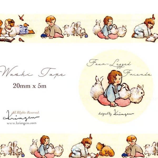 NEW! Krimgen - Four Legged Friends Washi Tape