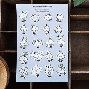 NUEVA Hoja de Calcomanías Transparentes de Nubes Emocionales de Elsiewithlove