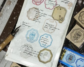 New! Black Milk Project - Notes in the Night Twin Frames Rubber Stamps Set