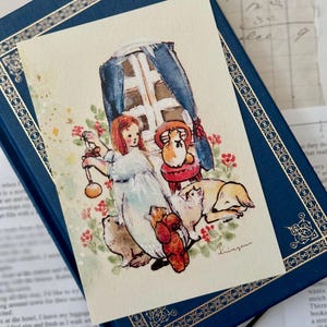 Cartão postal Krimgen decorando a árvore de Natal 24K-35