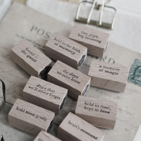 New! Black Milk Project - Pages of Me - Words 1 Rubber Stamps
