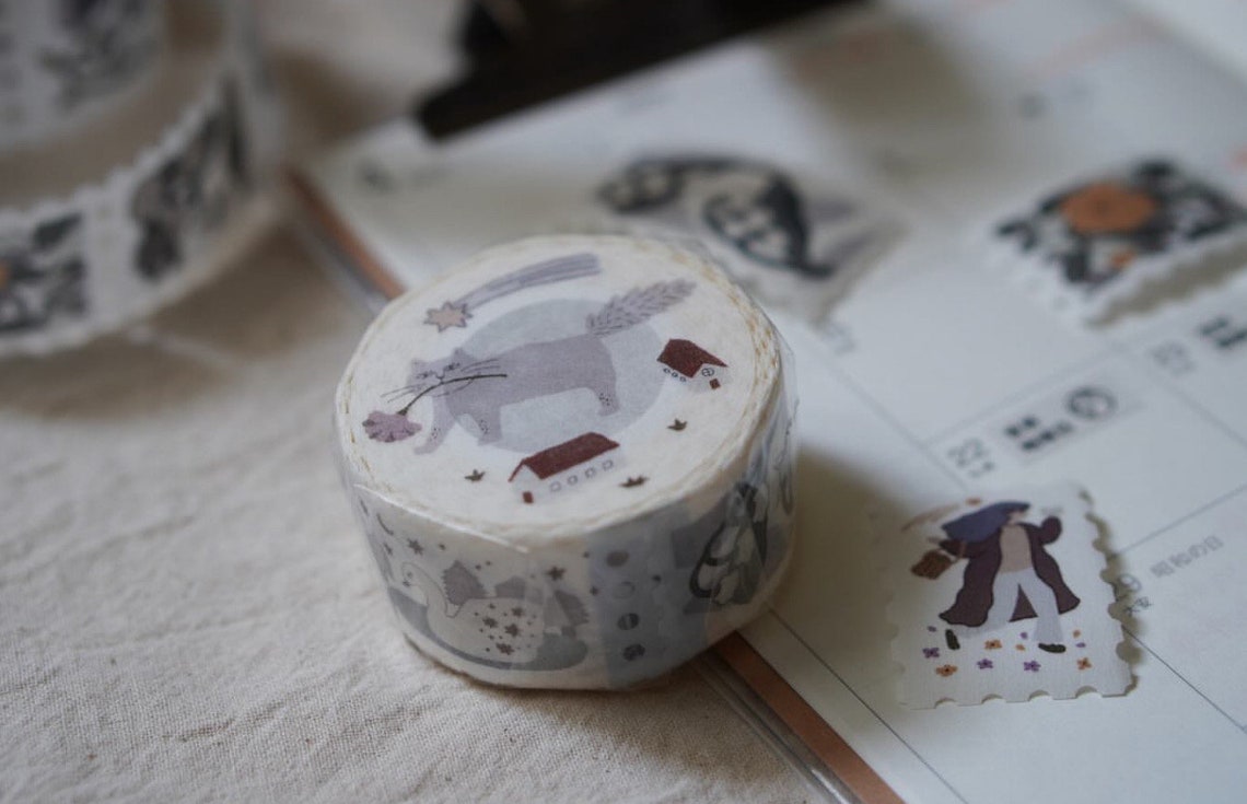Ivy Snow Washi Tape - Flower Animal and A Good Day (2.5cm)