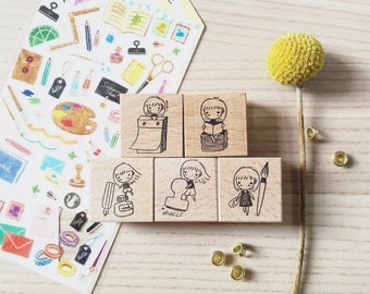 Eileen Tai - Mini Girls Stationery Stamps