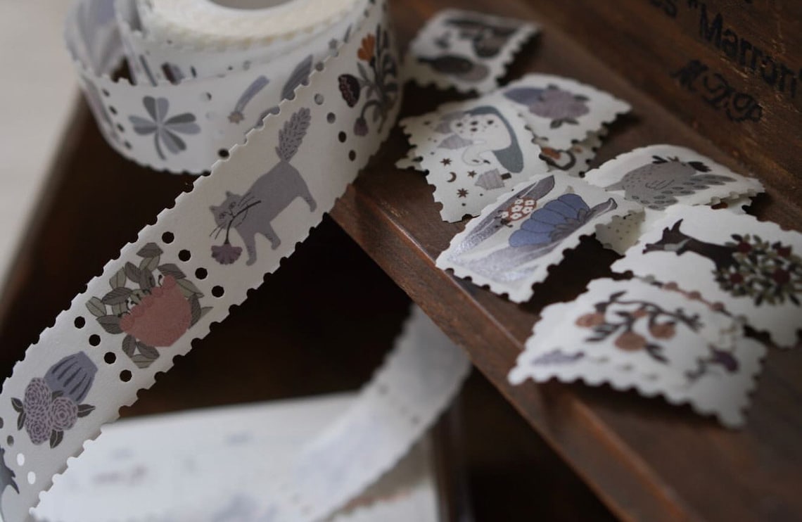 Ivy Snow Washi Tape - Flower Animal and A Good Day (2.5cm)