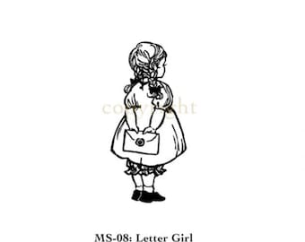 New! Krimgen - Letter Girl Stamp #MS-08