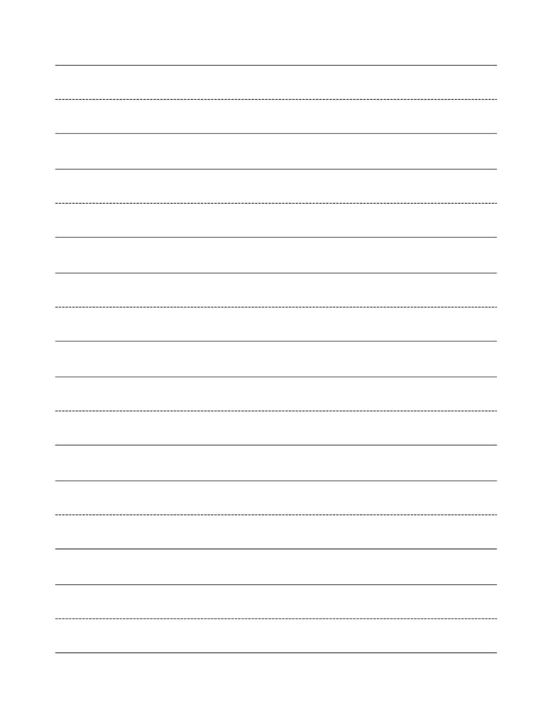 Primary Writing Paper - Blank W/dotted Mid Line - 1pt/black Lined ...