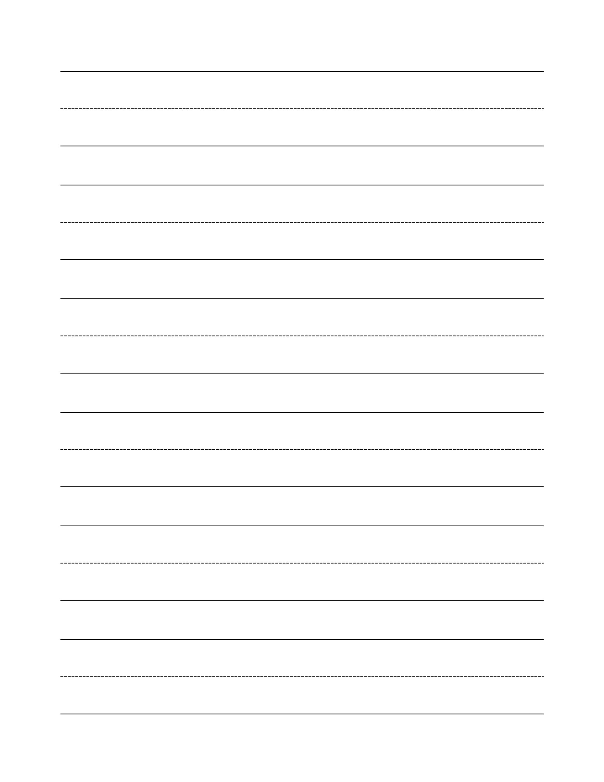 Primary Writing Paper Blank W/dotted Mid Line 1pt/black Lined/portrait