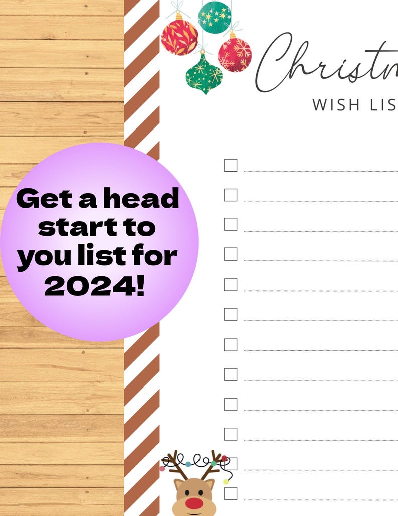 Christmas Wish List 2024 Template DIY Unlimited Uses Holiday Wish List ...