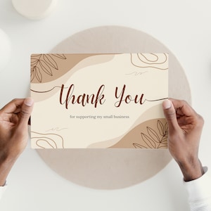 Gracias por apoyar mi pequeña empresa Tarjetas de agradecimiento con descarga instantánea digital 5'x7'
