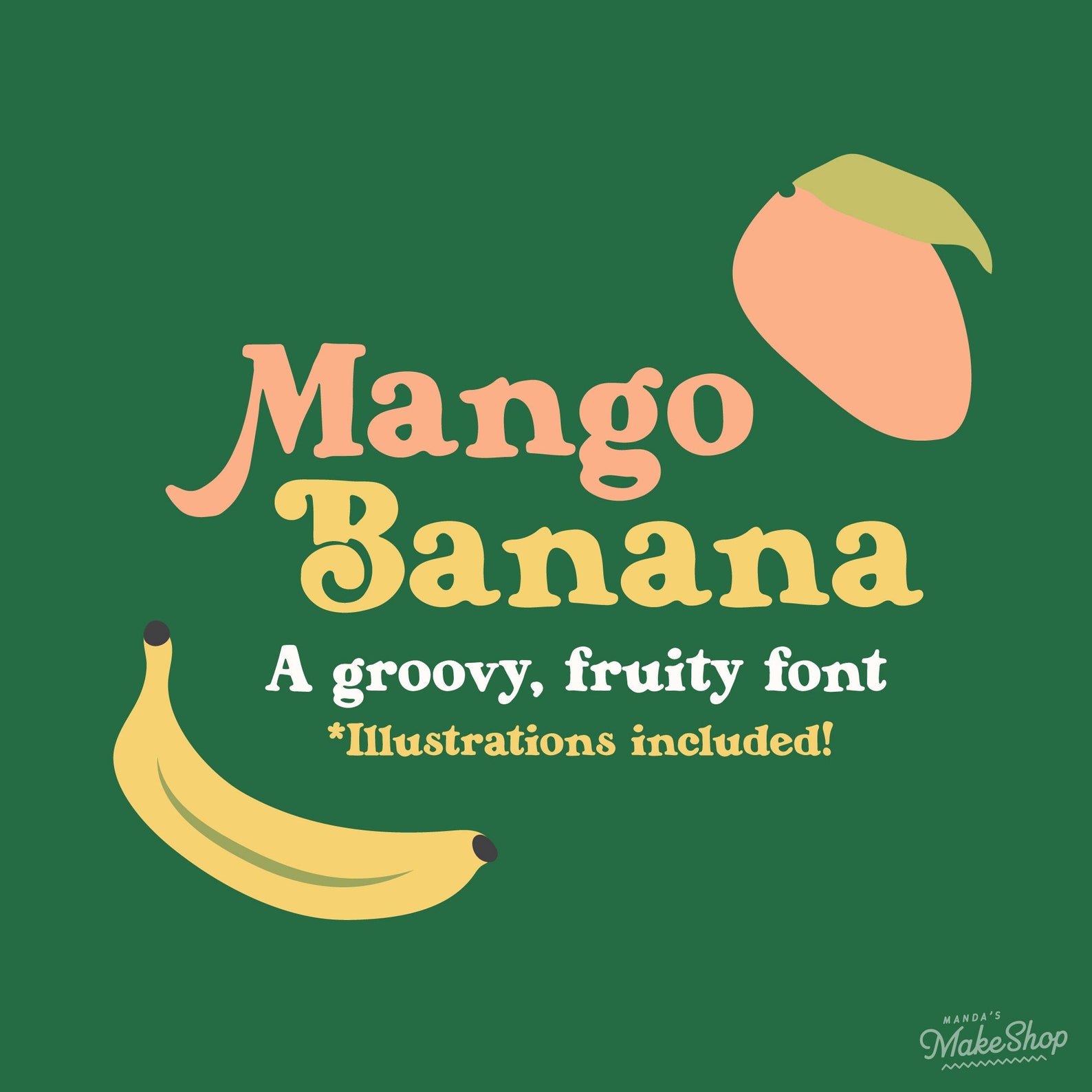 Mango Banana Font A Groovy Serif Font for Logos Branding Etsy