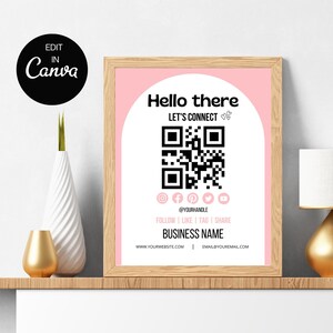 Social Media Sign Template, DIY Follow Us On Social Media, Small Business Sign Canva Template, Connect With Us Business Sign Template