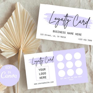 Loyalty Card Template Editable, Feminine Punch Card, Rewards Program for Beauty, Lash, Nail, Hair, Spa, Salon, Brow, Makeup, Massage Card