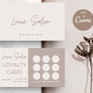 Loyalty Card Template | Customer Loyalty Cards | Modern Minimalist Small Business | Minimalist Loyalty Card Design | Boho Business Cards, #7