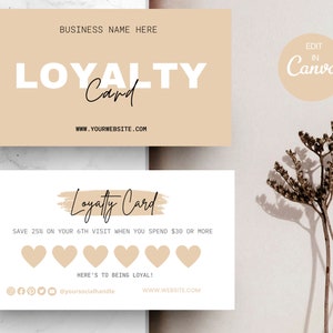 Loyalty Card Template, Modern Customer Loyalty Cards, Editable Rewards Card Design, Printable Loyalty Cards, Editable Business Branding diy