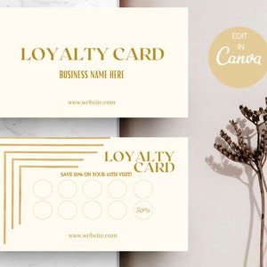 Boho Loyalty Card Template, Customer Loyalty Cards, DIY Editable Rewards Card Design, Printable Loyalty Candle Card, Salon Loyalty Card, #2