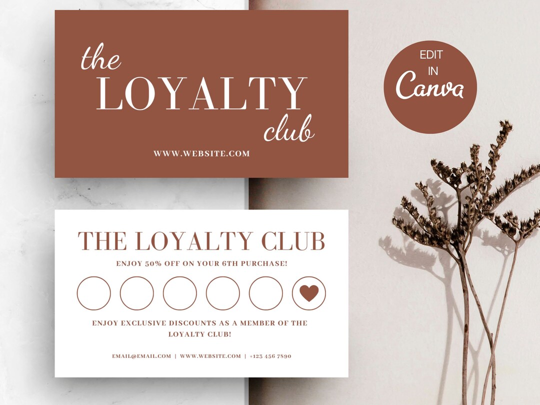 Editable Loyalty Card Template, Boho Loyalty Card, Small Business ...