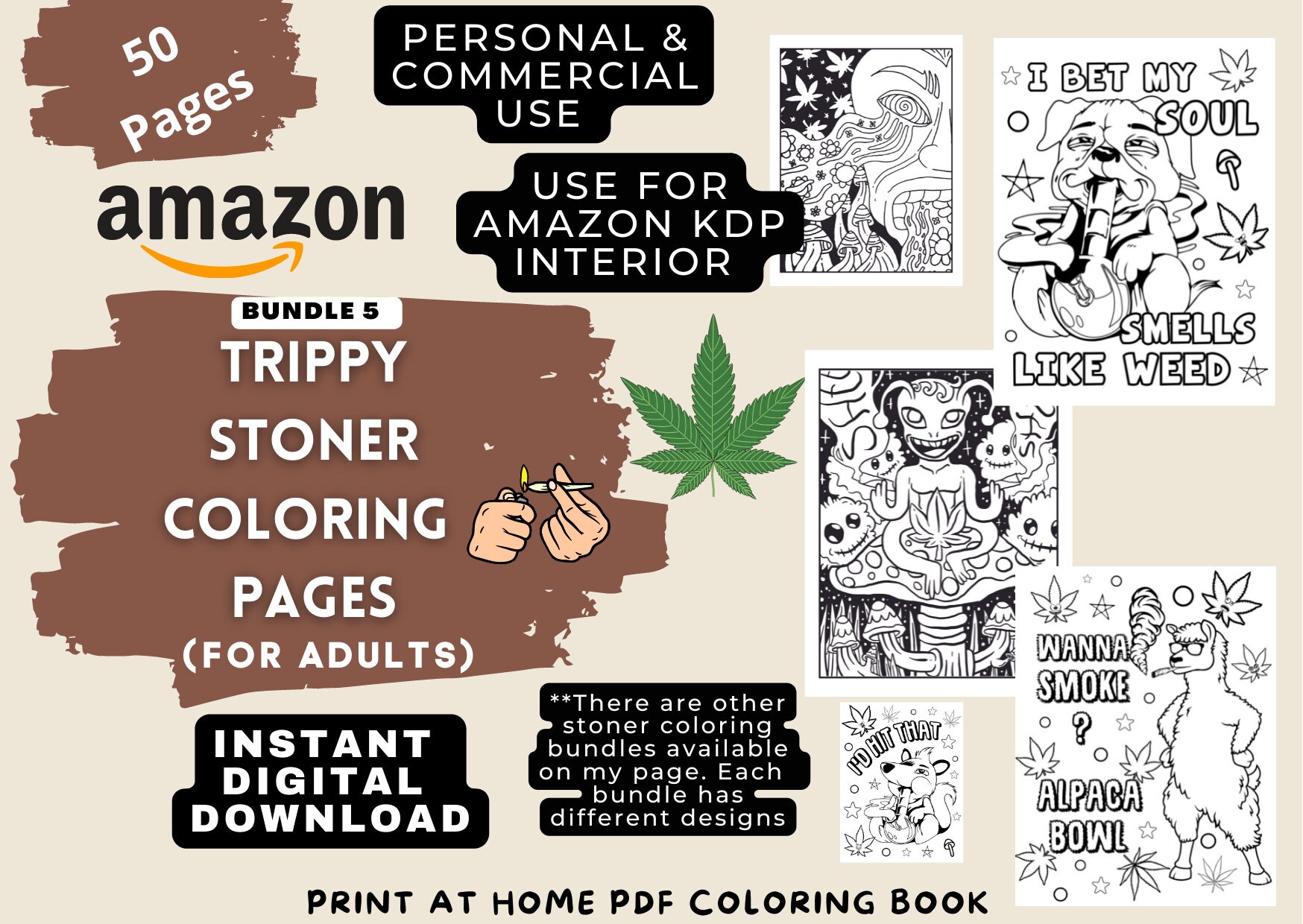 10 Stoner Coloring Pages for Adults, Funny Trippy Coloring Book, Mindful  Zendoodle Coloring, Stoner Coloring Book 