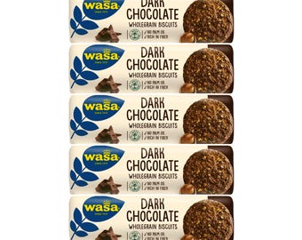 5-Pack Wasa Dark Chocolate Crispbread 230g – Crunchy Whole Grain Snack with Rich Chocolate