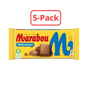 5-Pack Marabou Milk Chocolate 90g – Classic Swedish Chocolate Bar