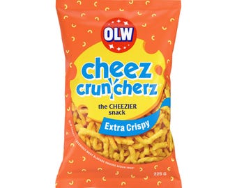 OLW Cheez Cruncherz Extra Crispy 160g - Crunchy Cheddar Cheese Snacks